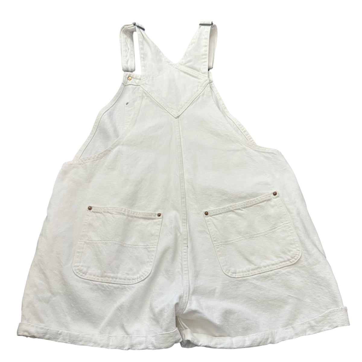 OLD NAVY WHITE DENIM OVERALLS SHORTALLS 100 XL