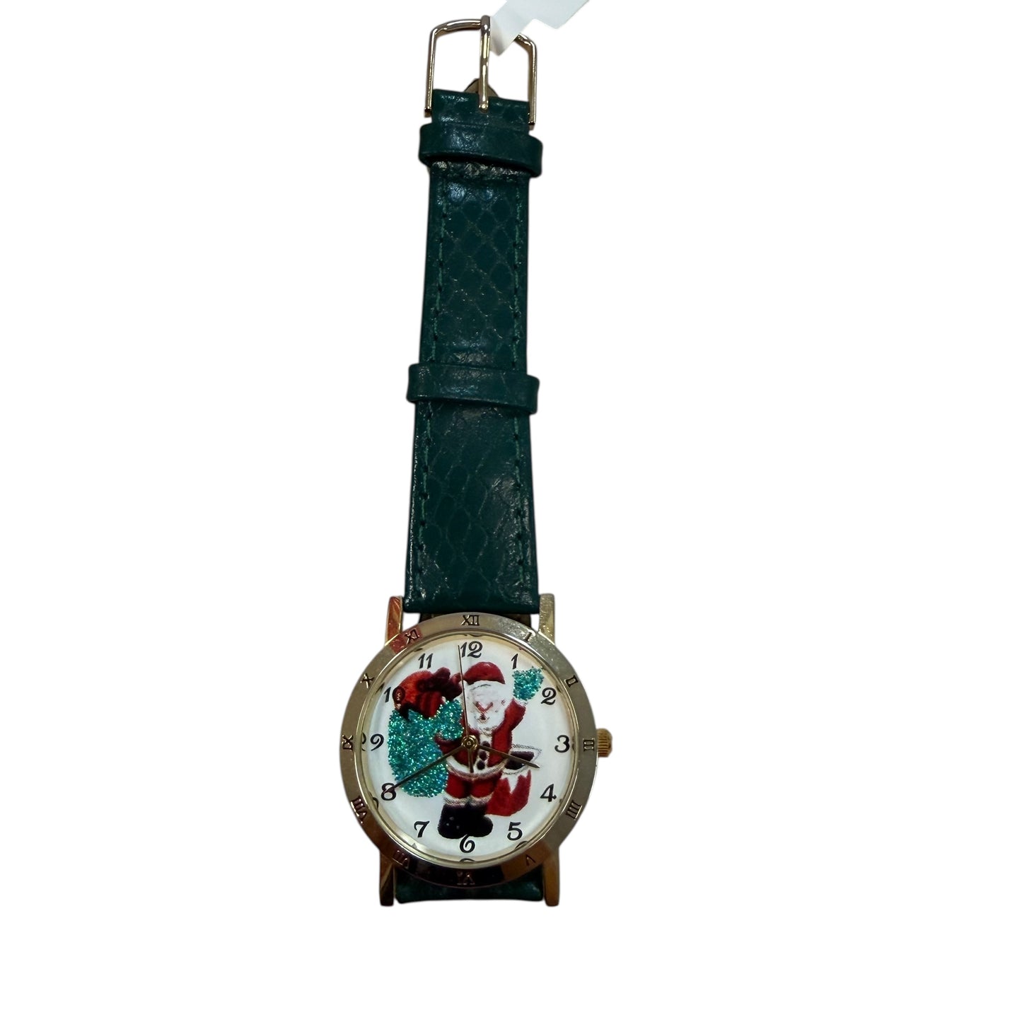 VINTAGE GREEN CHRISTMAS WATCH NEEDS BATTERY 39