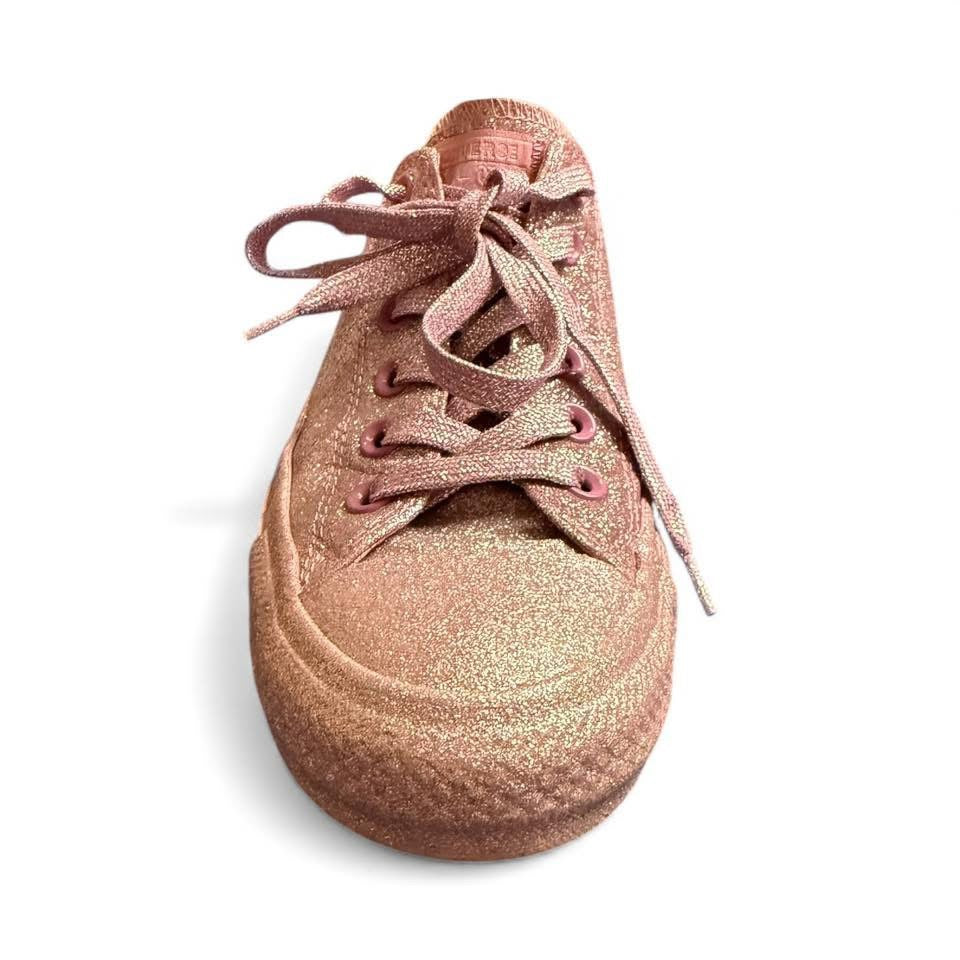 CONVERSE CHUCK TAYLOR LOW TOP PINK GLITTER SNEAKERS RARE SZ 8