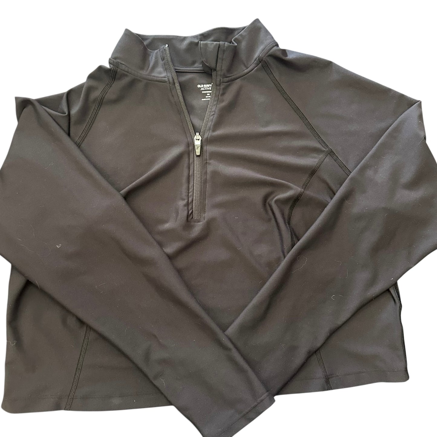 OLD NAVY ACTIVE BLACK CROP QUARTER ZIP 100 SIZE 2X