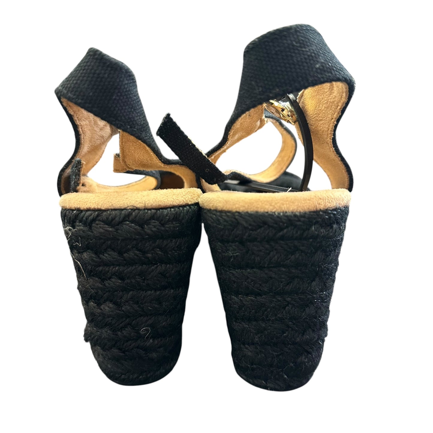 CROFT & BARROW BLACK ESPADRILLE WEDGES NEW 219 SZ 9.5