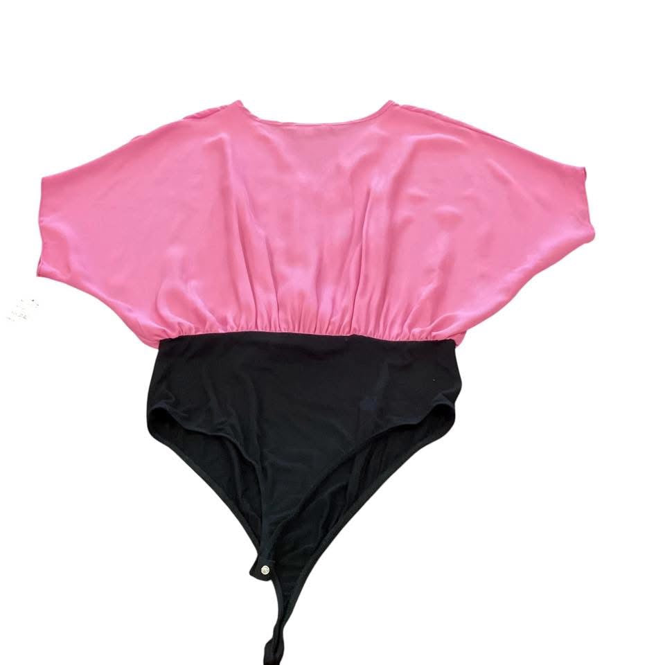 WHITE BIRCH PINK SATIN BODYSUIT 238 SMALL