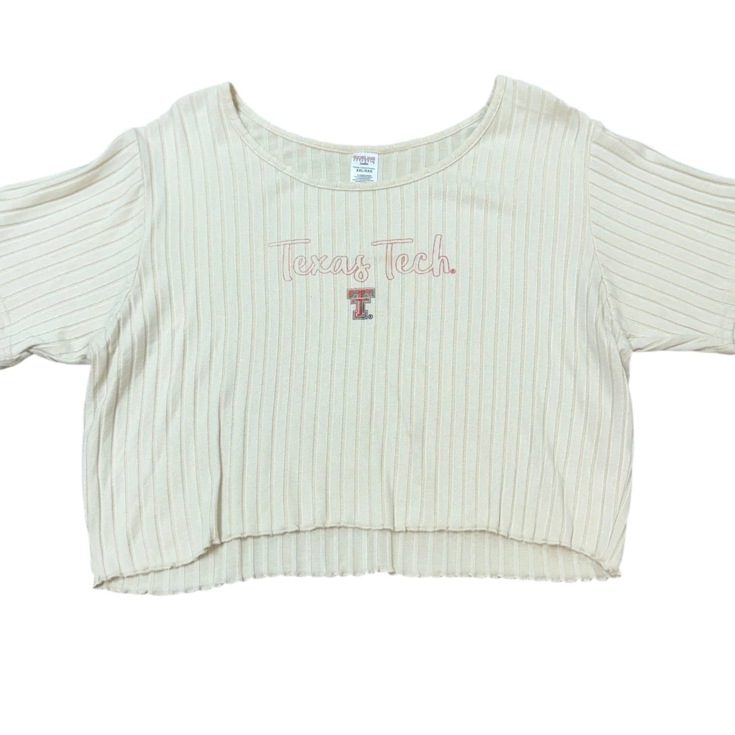 SIDELINE APPAREL TEXAS TECH BEIGE CROPPED SHIRT 100 XXL