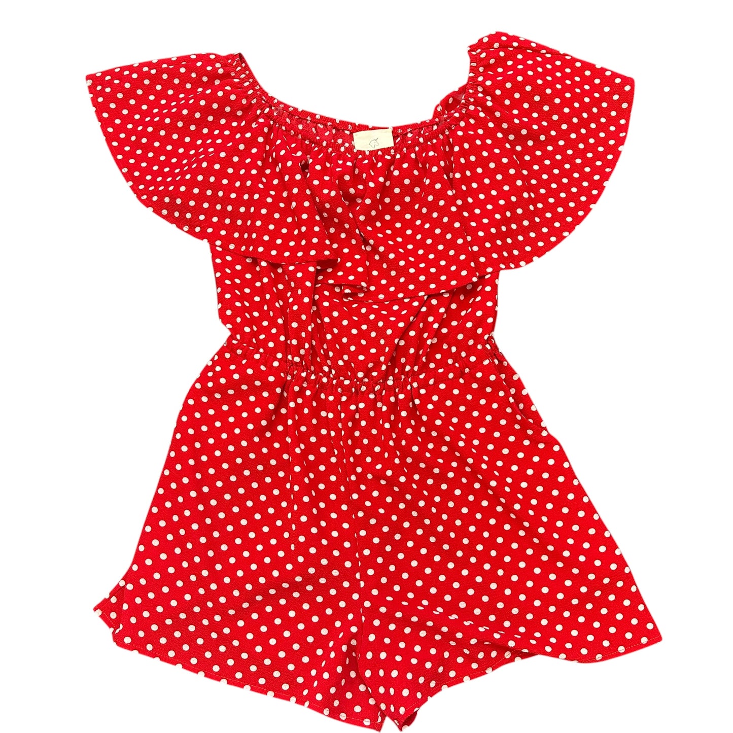 HYPED UNICORN RED WHITE POLKA DOT ROMPER 41 LARGE
