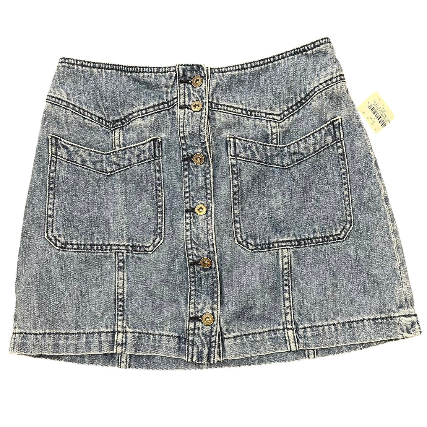 FREE PEOPLE DENIM BUTTON FRONT SKIRT 100 SZ 4
