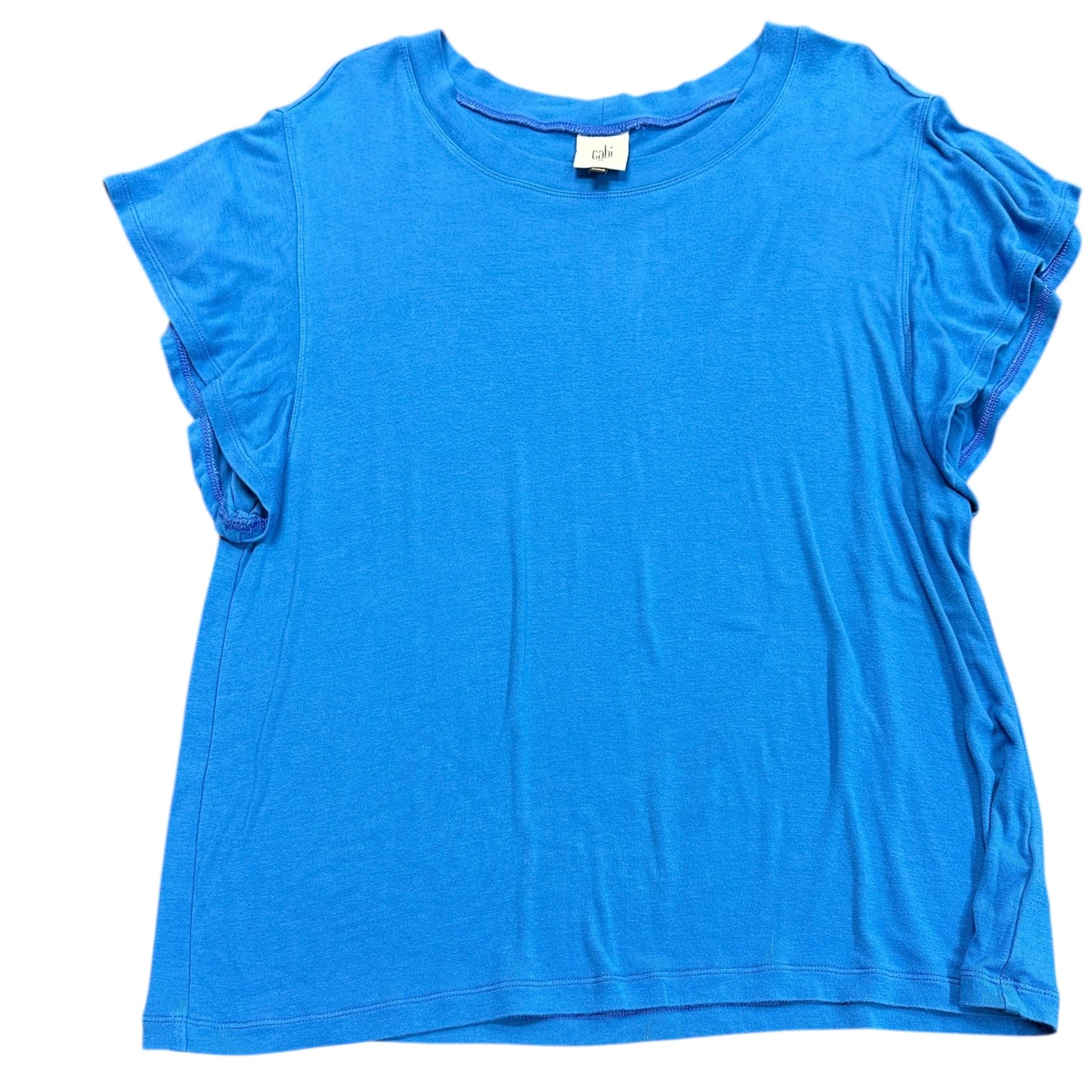 CABI BLUE FLUTTER SLEEVE BLOUSE 100 MEDIUM