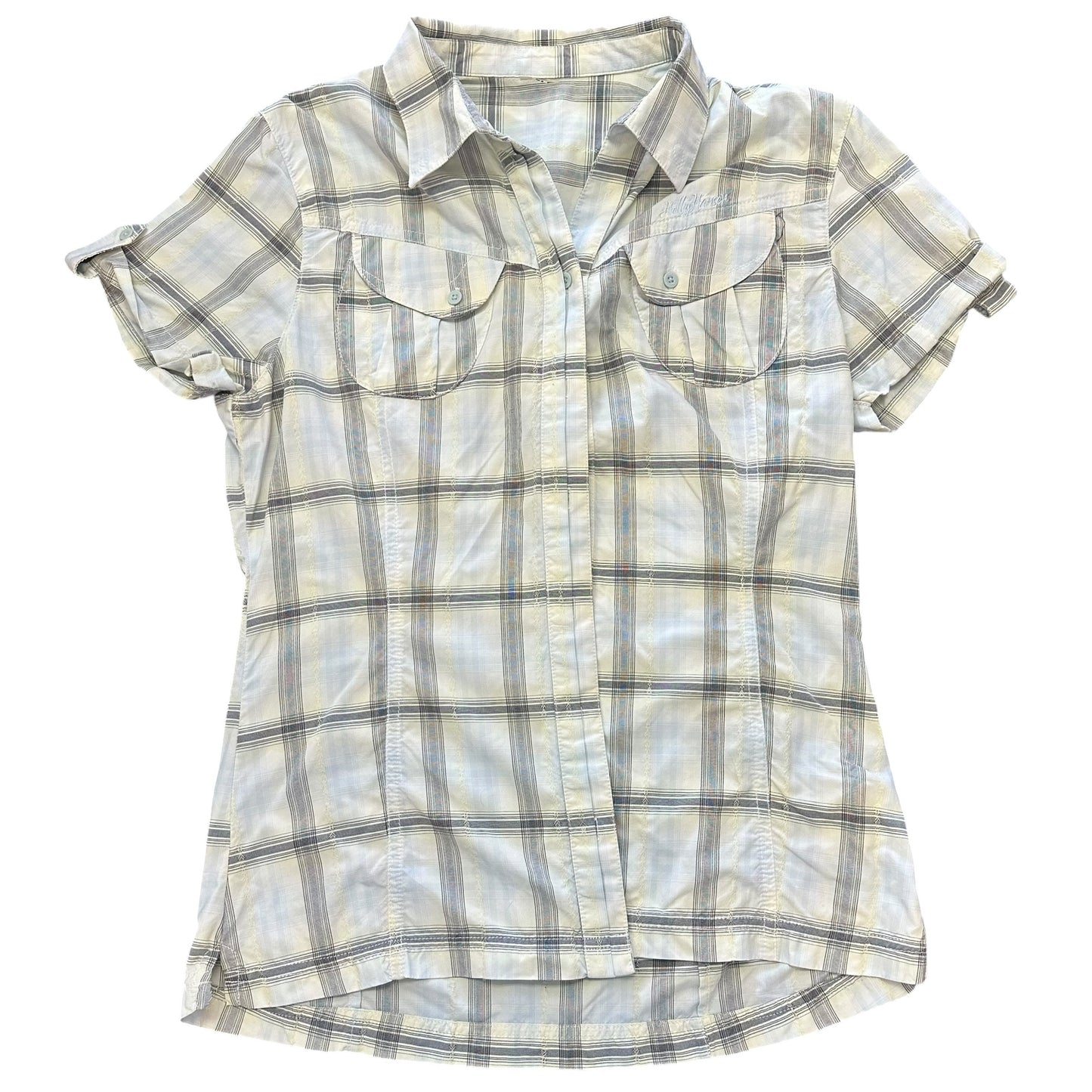 HOLLY HANSEN PLAID BUTTON UP BLOUSE 258 SMALL