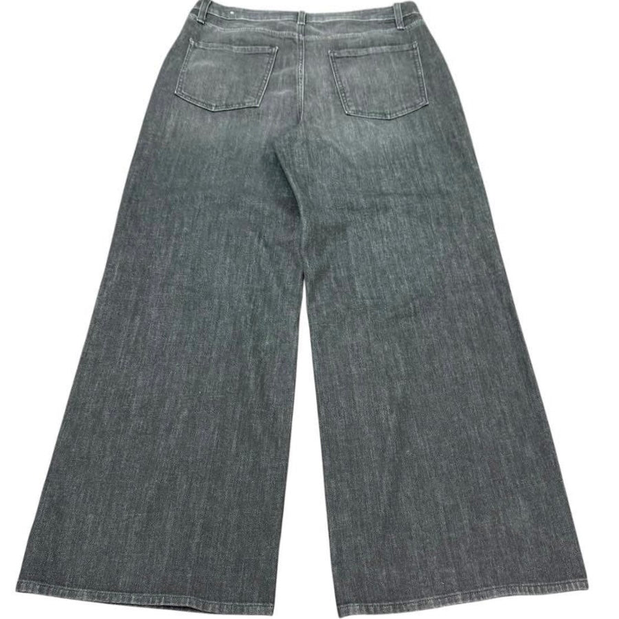 CHICOS SO SLIMMING HIGH RISE WIDE LEG BLACK DENIM JEANS 100 Sz 12 REGULAR