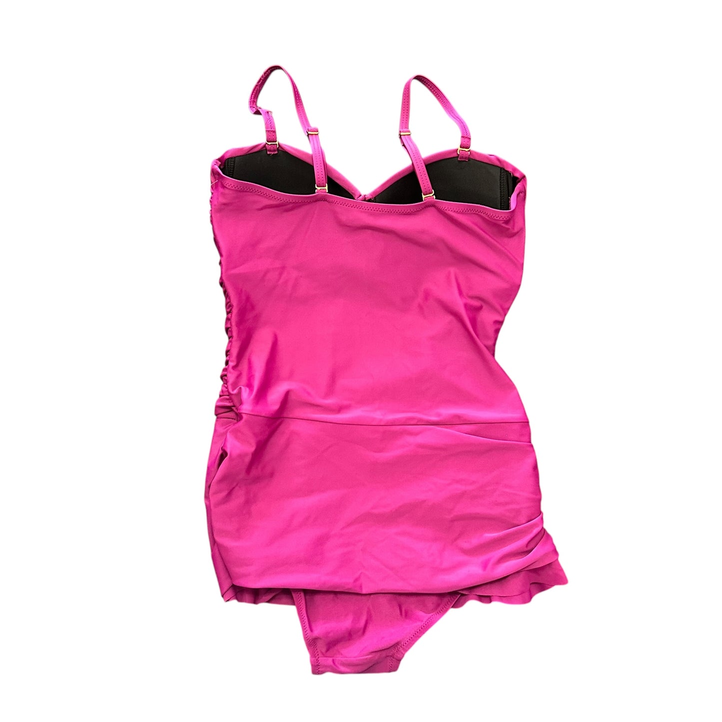 PINK RUCHED ONE PC SWIMSUIT 100 SZ 8