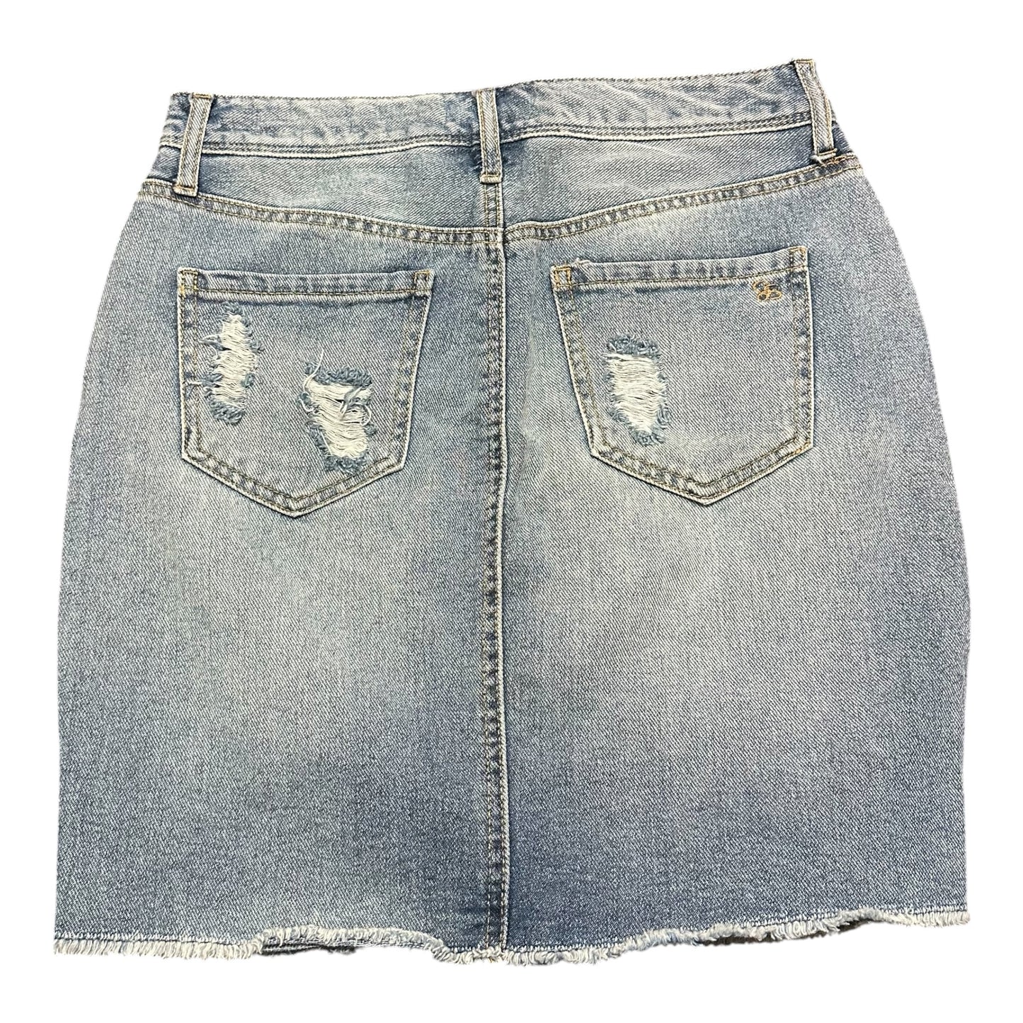 JESSICA SIMPSON BLUE DENIM ADORN HIGH RISE SKIRT NWT 100 SZ 26