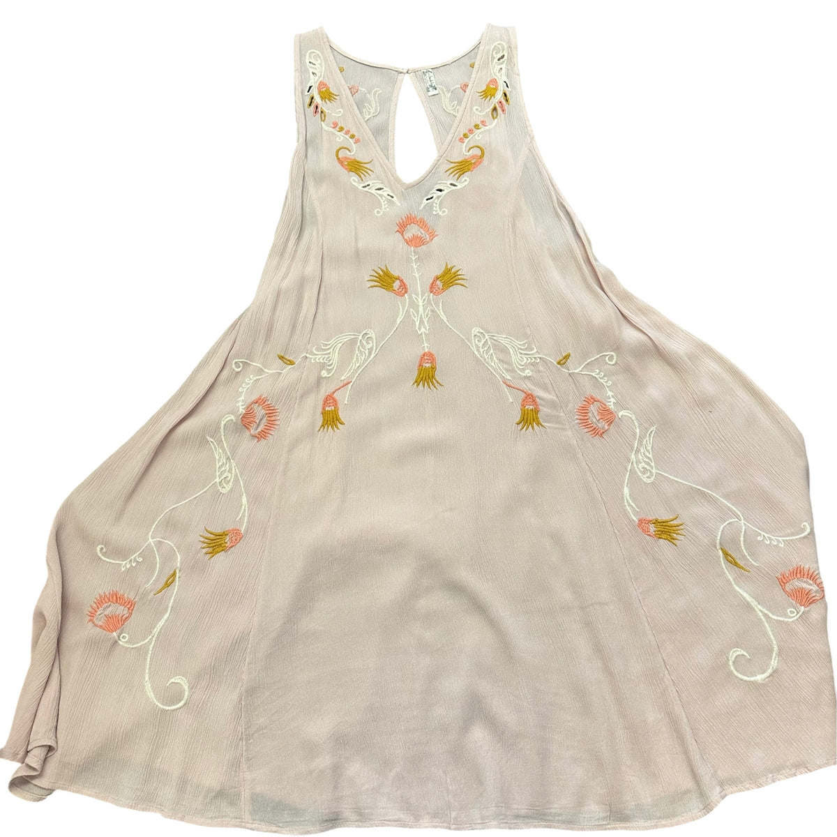 FREE PEOPLE INTIMATELY ROSE PINK EMBROIDERED DRESS 169 LARGE