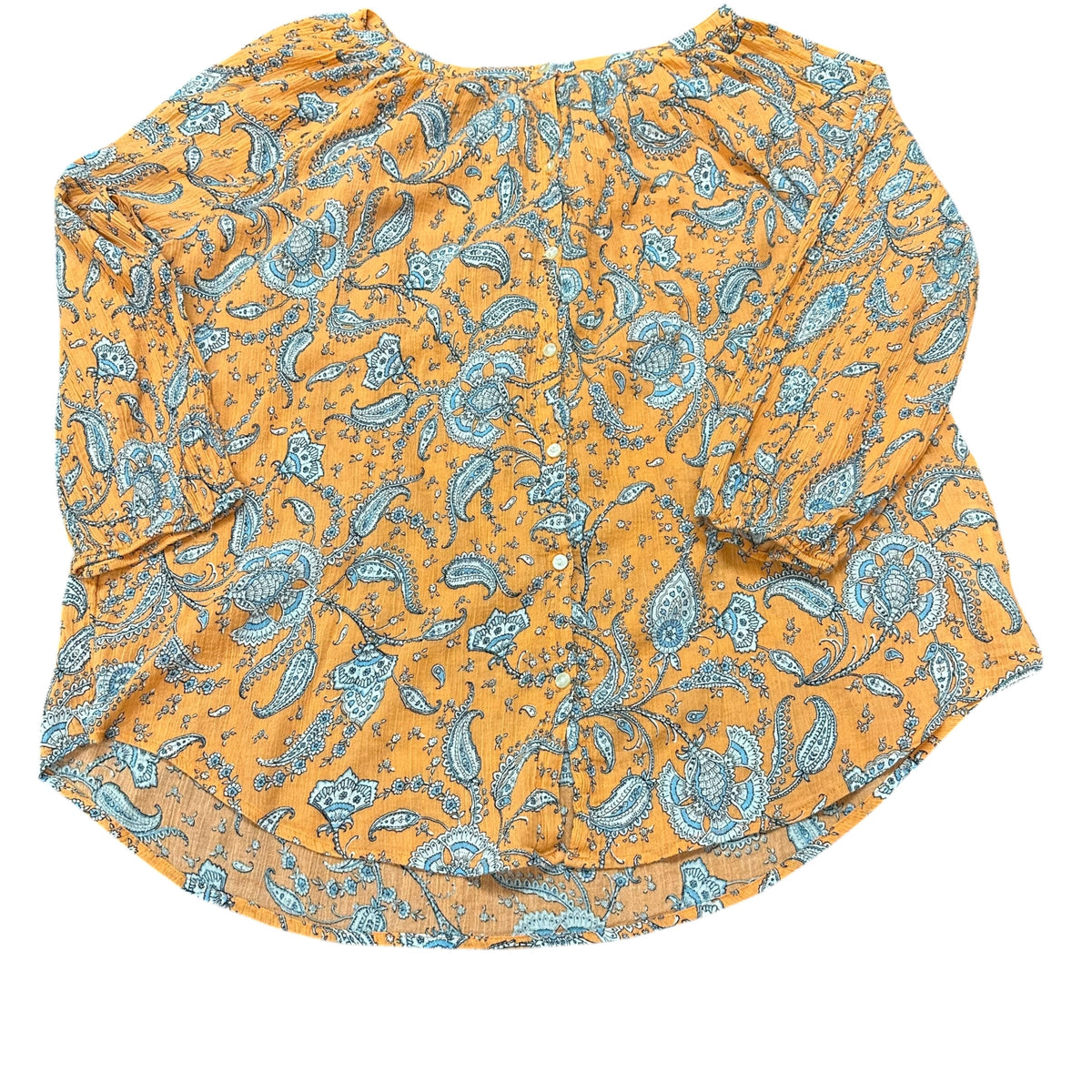 CHAPS ORANGE NAVY PAISLEY BLOUSE 100 1X
