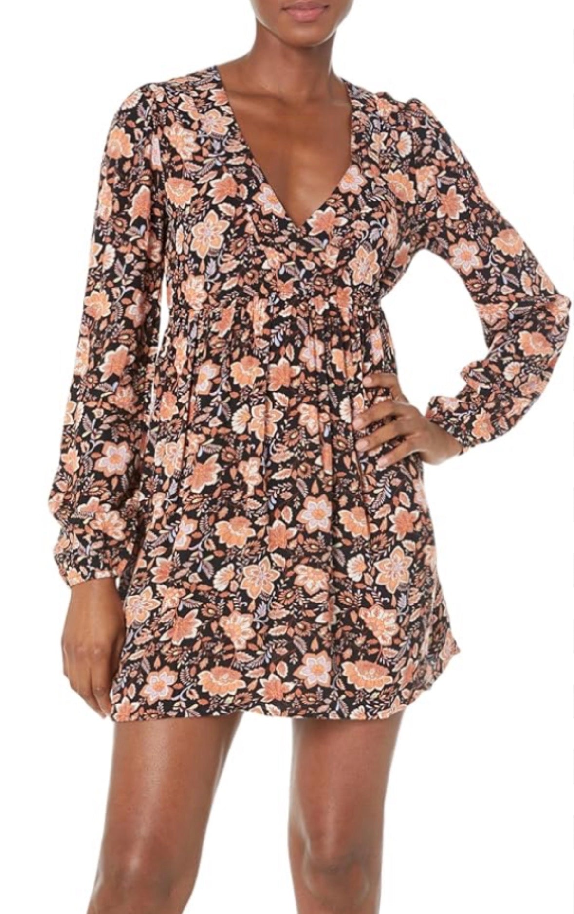 BILLA BONG BLACK FLORAL DRESS GAUZE 200 SMALL
