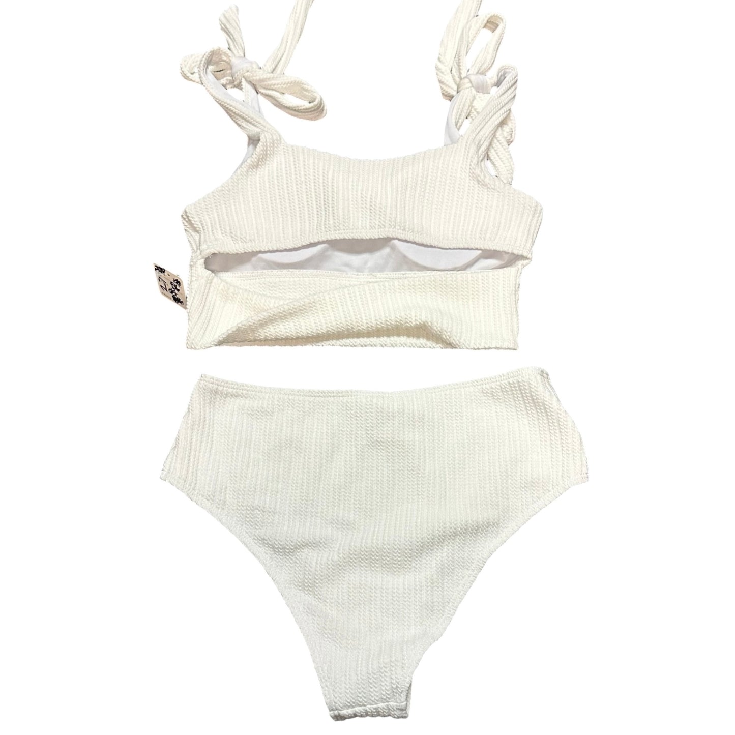 SHEIN WHITE 2 PC BIKINI SWIMSUIT NWOT 27 MEDIUM
