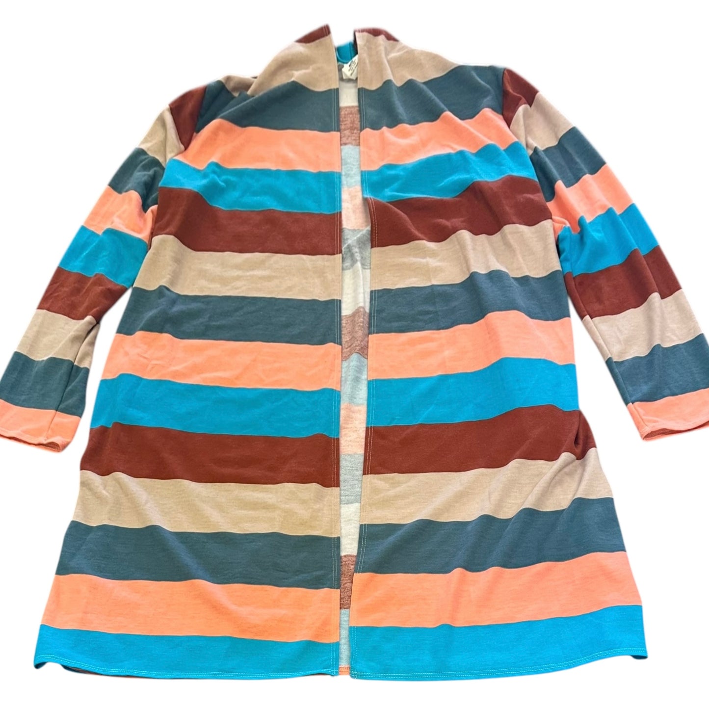 STRIPED COLORFUL OPEN CARDIGAN 128 2X