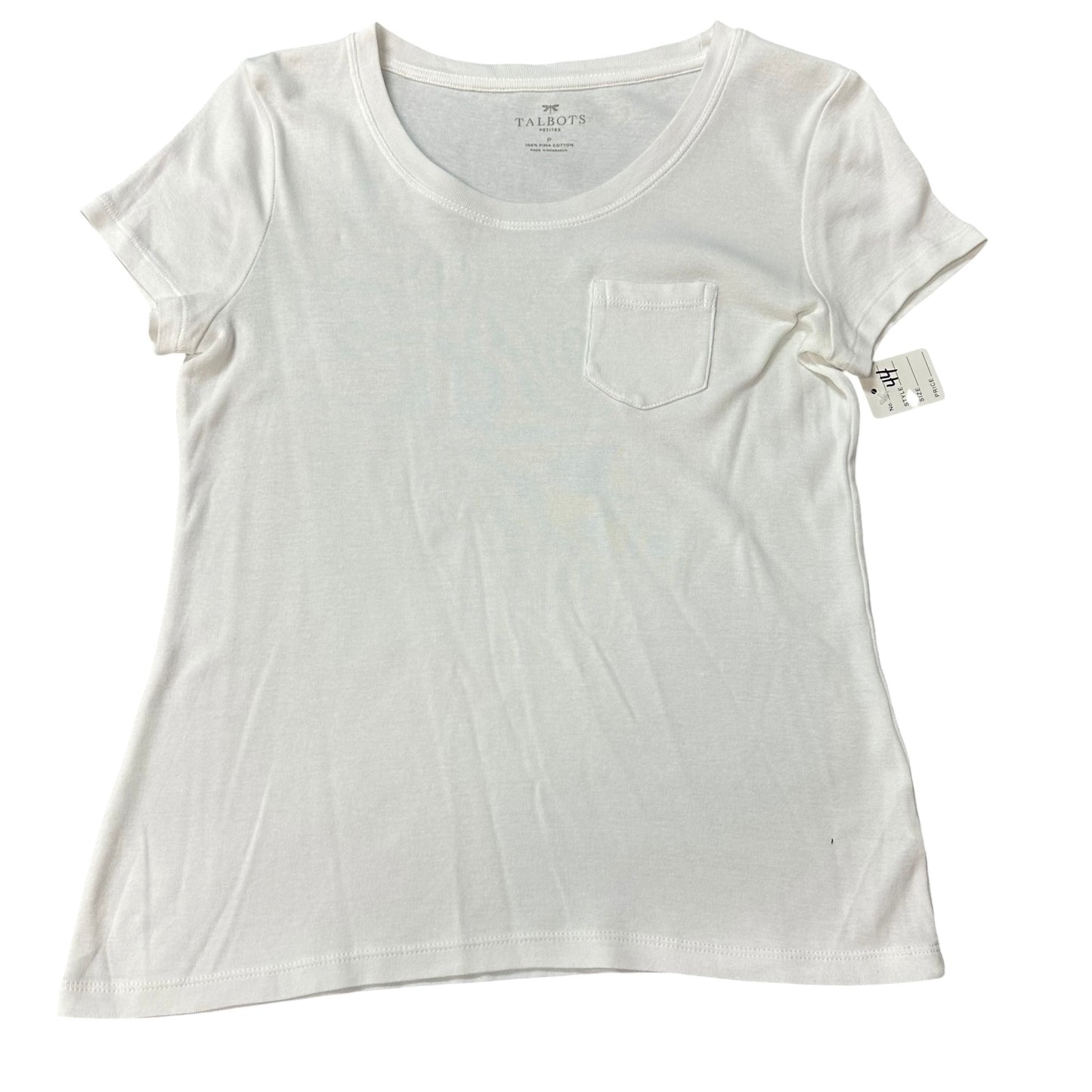 TALBOTS WHITE SHORT SLEEVE SHIRT PIMA COTTON 44 SMALL