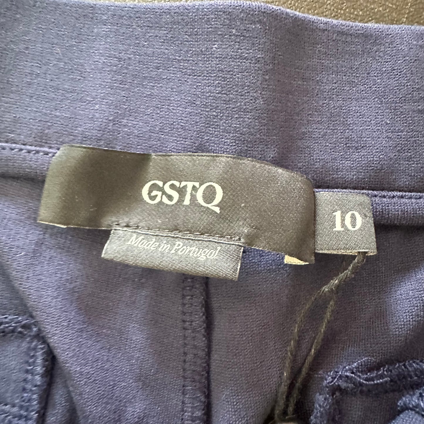 GSTQ NAVY SIDE STRIPED WIDE LEG PANTS 100 SZ 10