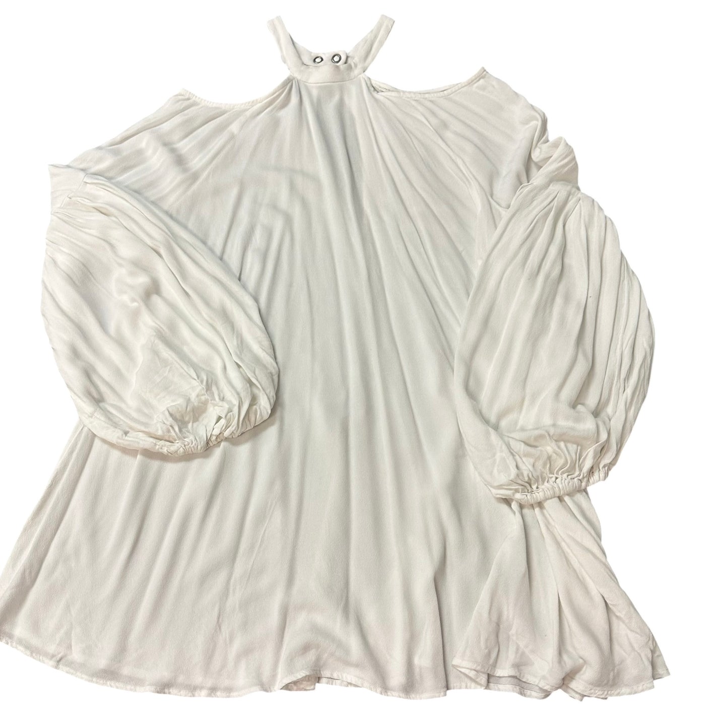 FREE PEOPLE WHITE TUNIC COLD SHOULDER 100 LARGE