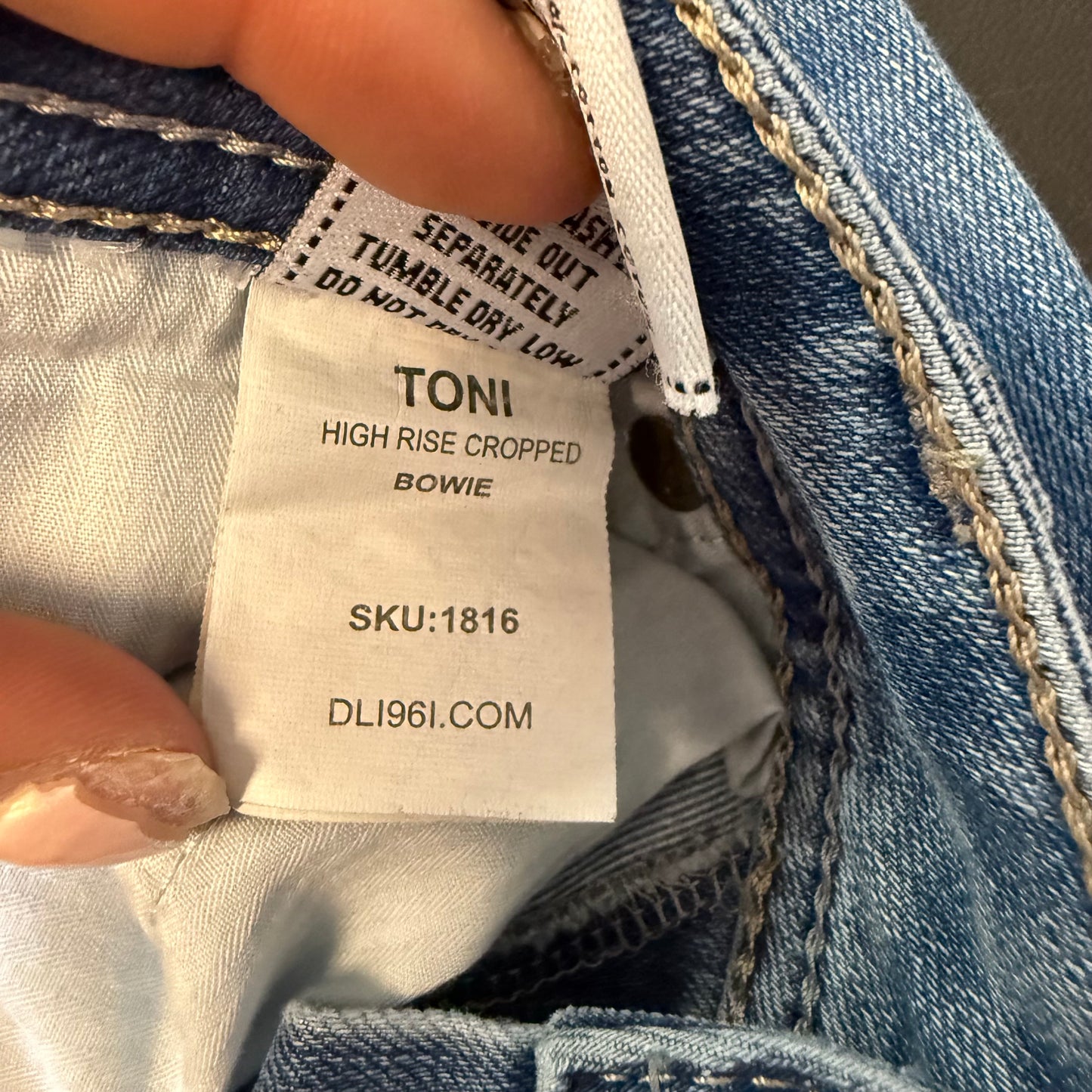 DL1961 BLUE DENIM JEANS TONI HIGH RISE CROP 249 SZ 30