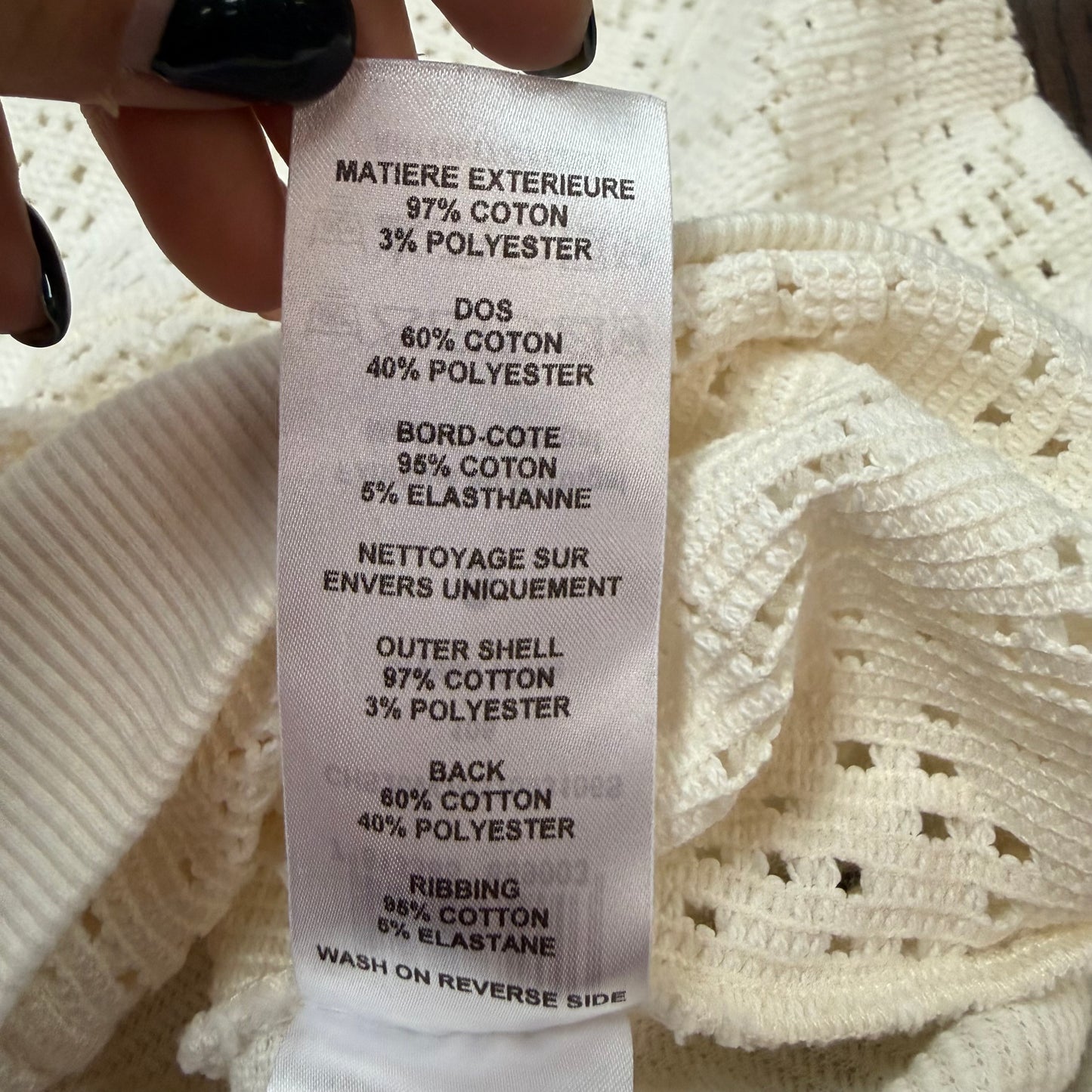 SEE BY CHLOE BEIGE OPEN KNIT CRYSTAL WHITE SWEATER 100 SMALL