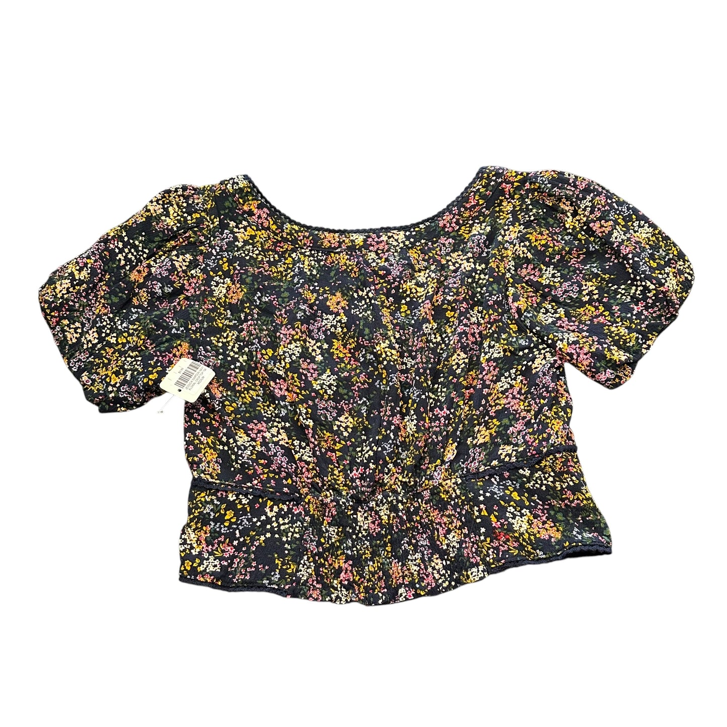 JESSICA SIMPSON NAVY FLORAL CROP TOP 158 MEDIUM