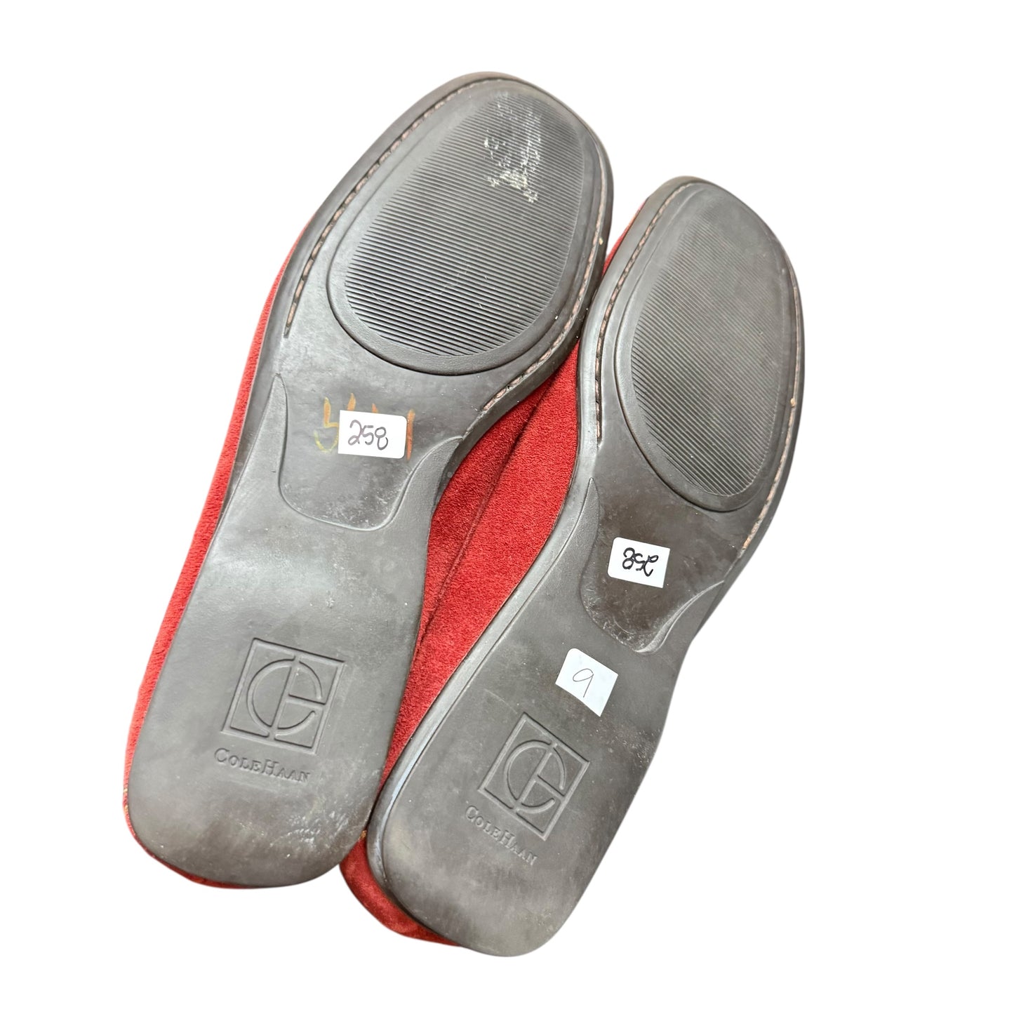 COLE HAAN RED SUEDE SLIP ON LOAFERS 258 Sz 8.5