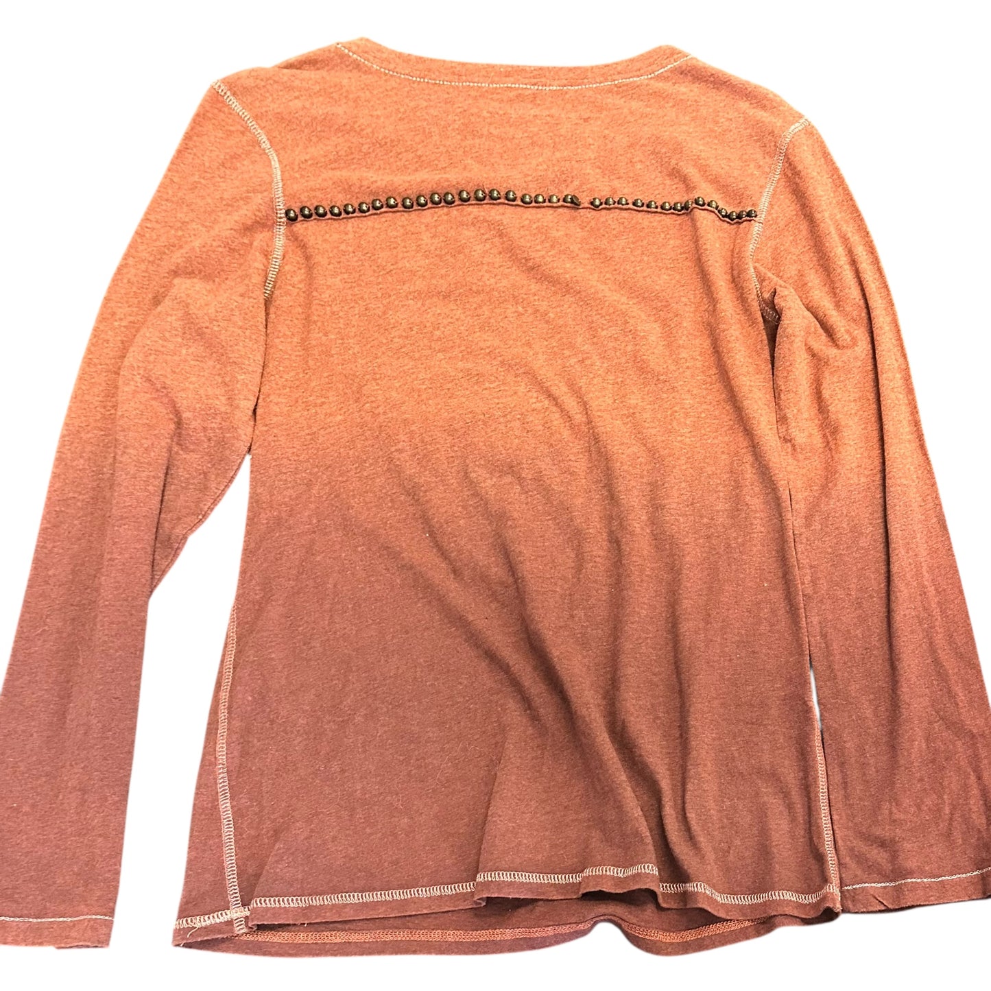 DOUBLE D RANCH BURNT ORANGE CROSS TURQUOISE TOP 251 MEDIUM