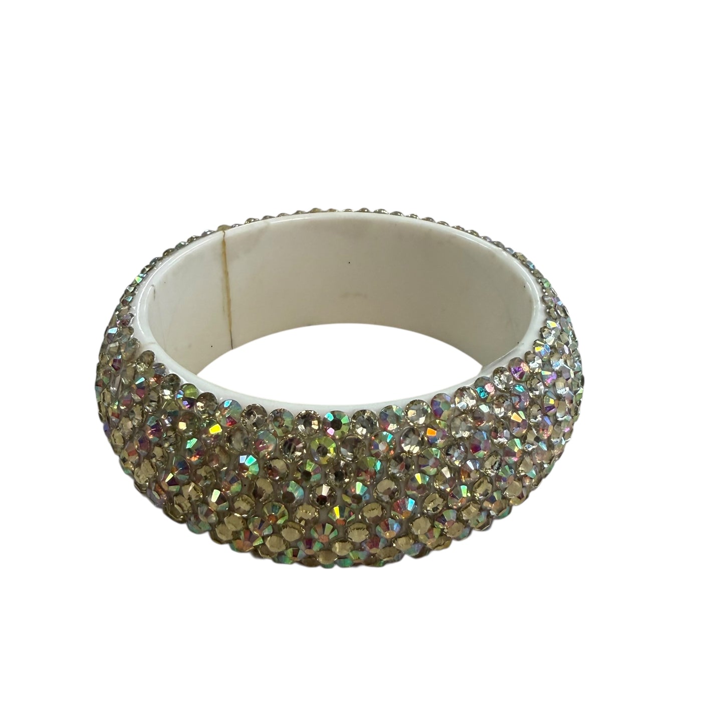 WHITE RHINESTONE BANGLE BRACELET 100