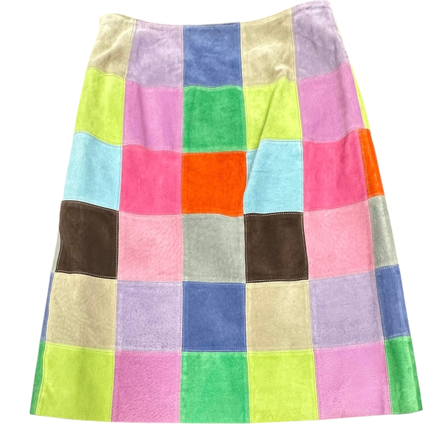 ISSAC MIZRAHI FOR TARGET LEATHER PATCHWORK SKIRT 241 SZ 6