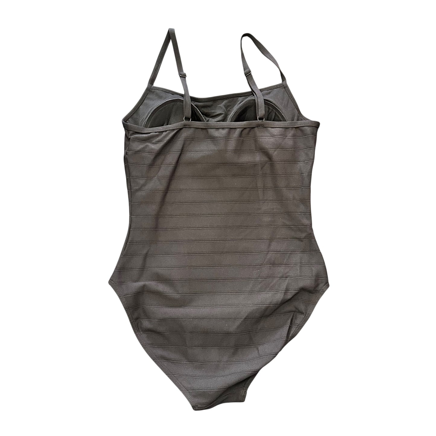 BLACK RIBBED ONE PC SWIMSUIT 100 SZ 8