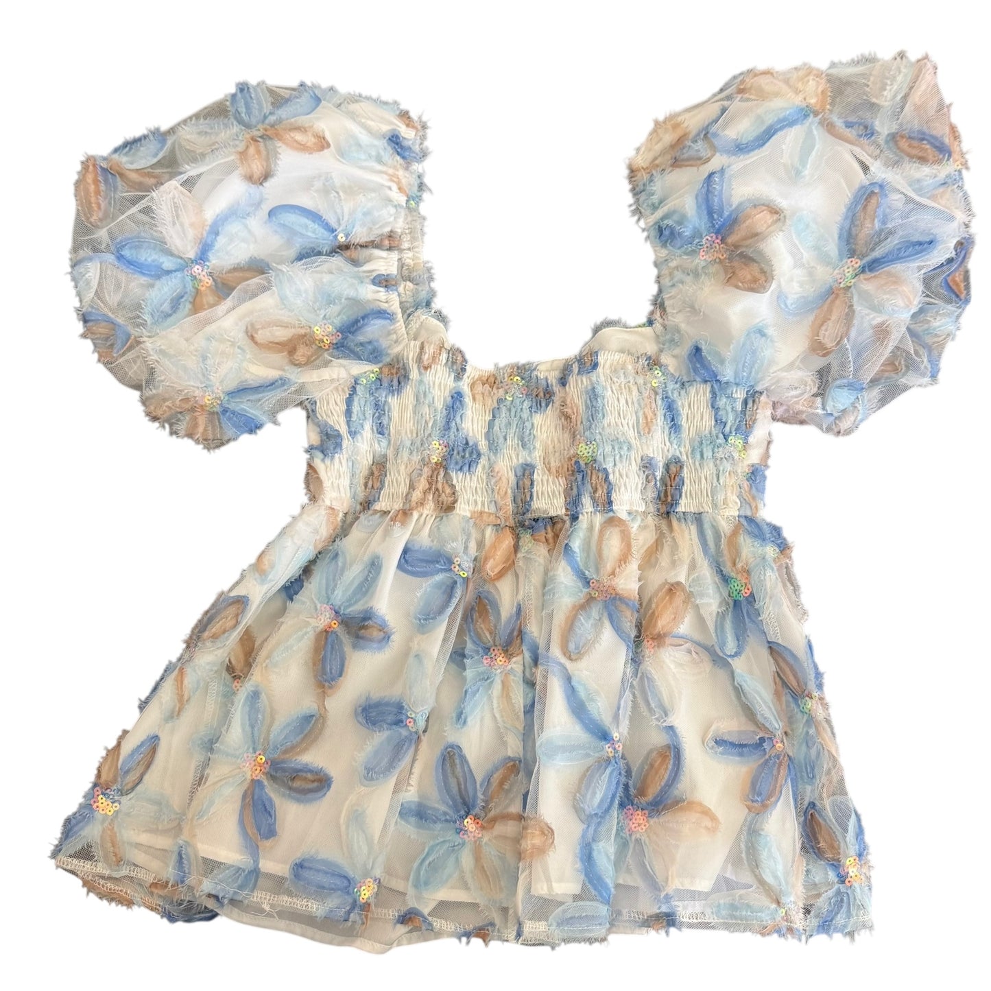 ALTAR'D STATE WHITE FLORAL BABYDOLL BLOUSE 100 SMALL