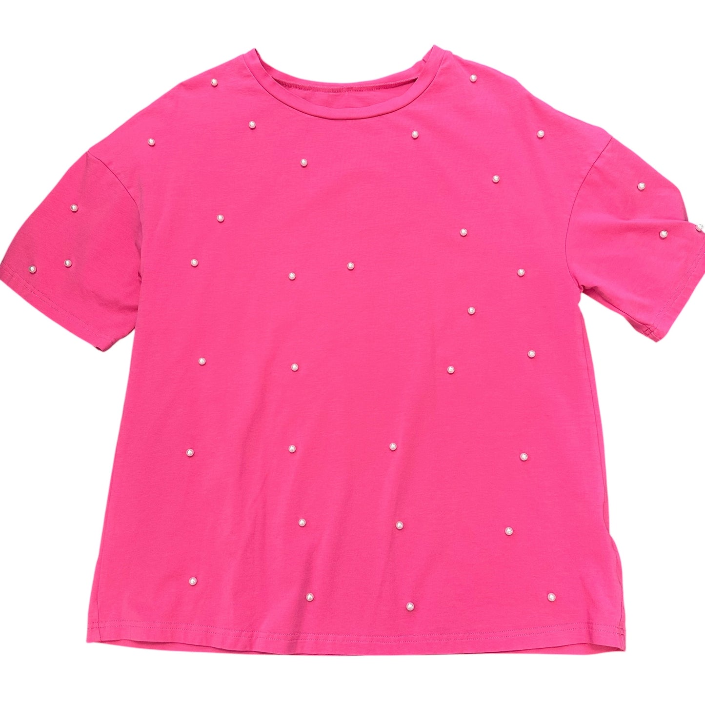 PINK TSHIRT W PEARLS 179 MEDIUM