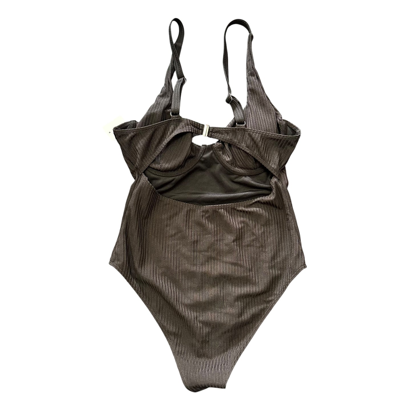 BLACK RIBBED ONE PC SWIMSUIT 239 XL