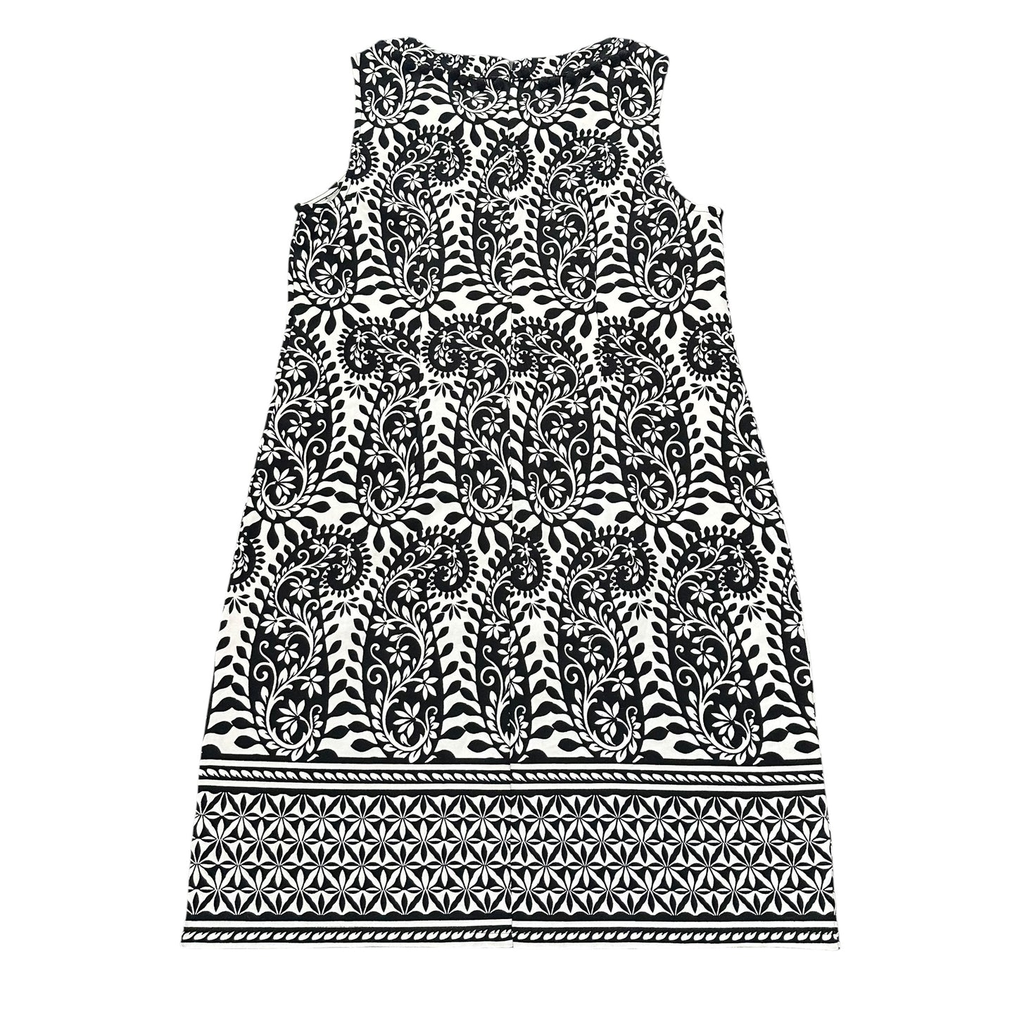 TALBOTS BLACK WHITE PAISLEY DRESS 100 LARGE PETITE