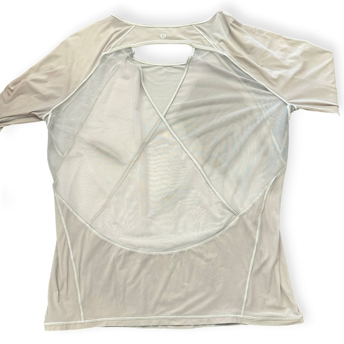 LULULEMON GREY LONG SLEEVE MESH BACK 100 MEDIUM