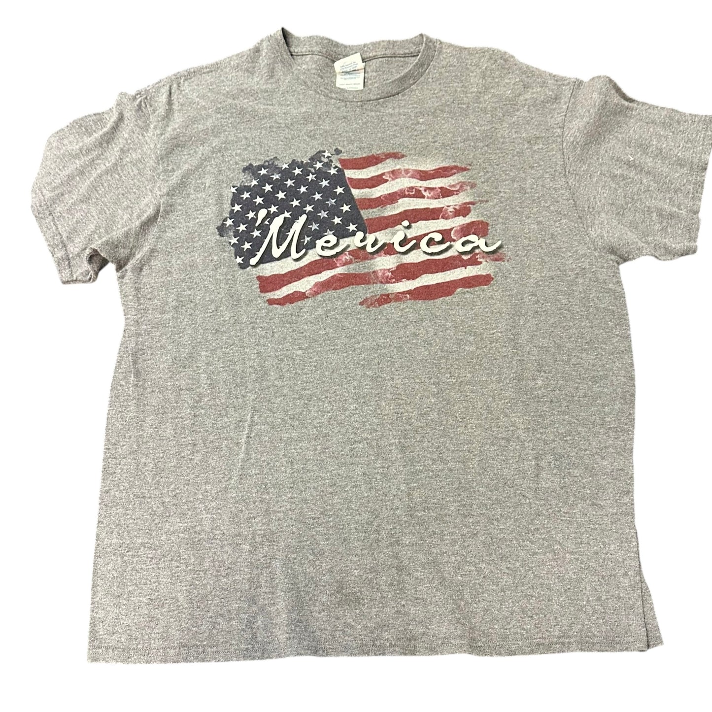 MERICA GRAY FLAG TSHIRT 244 LARGE