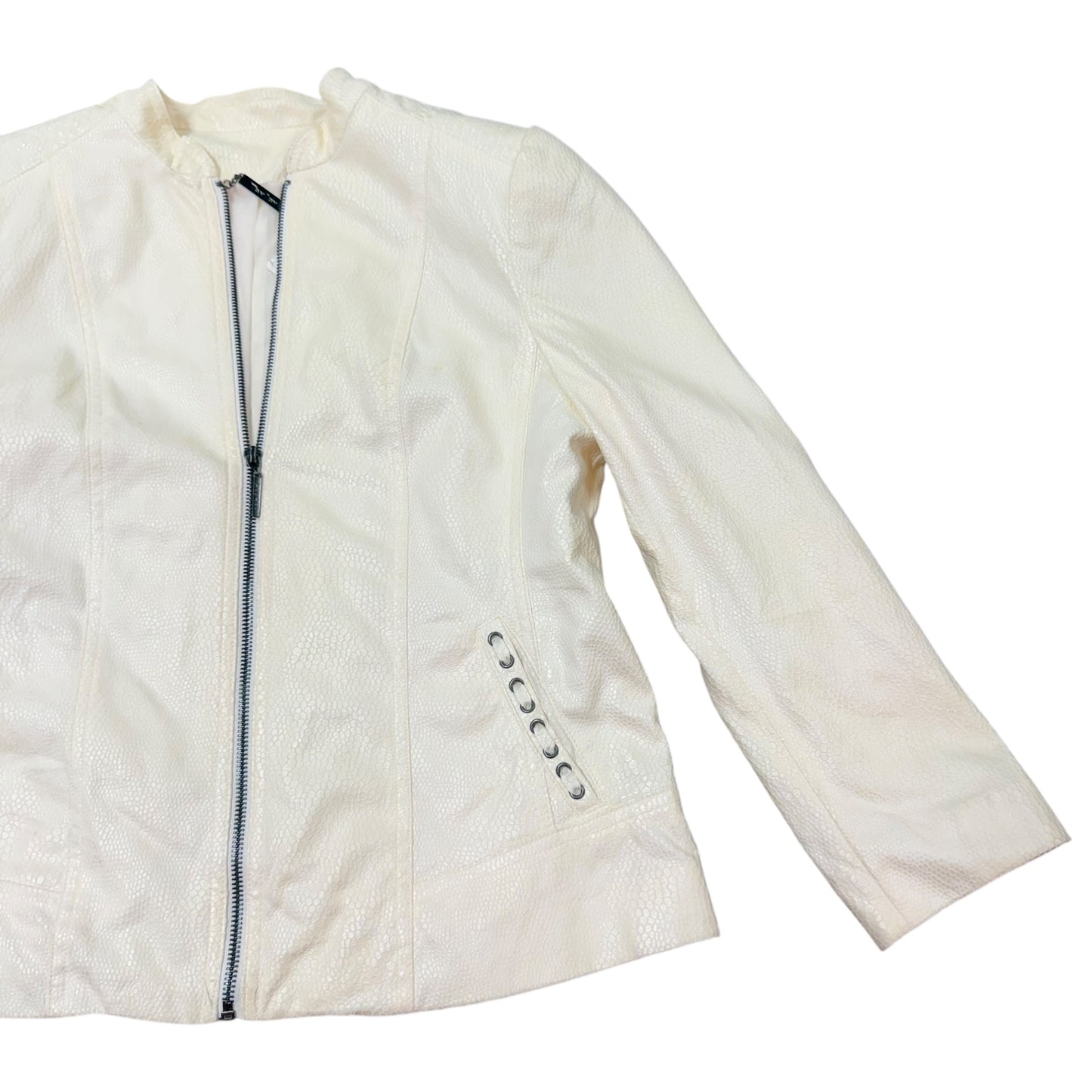TANJAY CREAM SNAKESKIN JACKET 180 SZ 8 PETITE