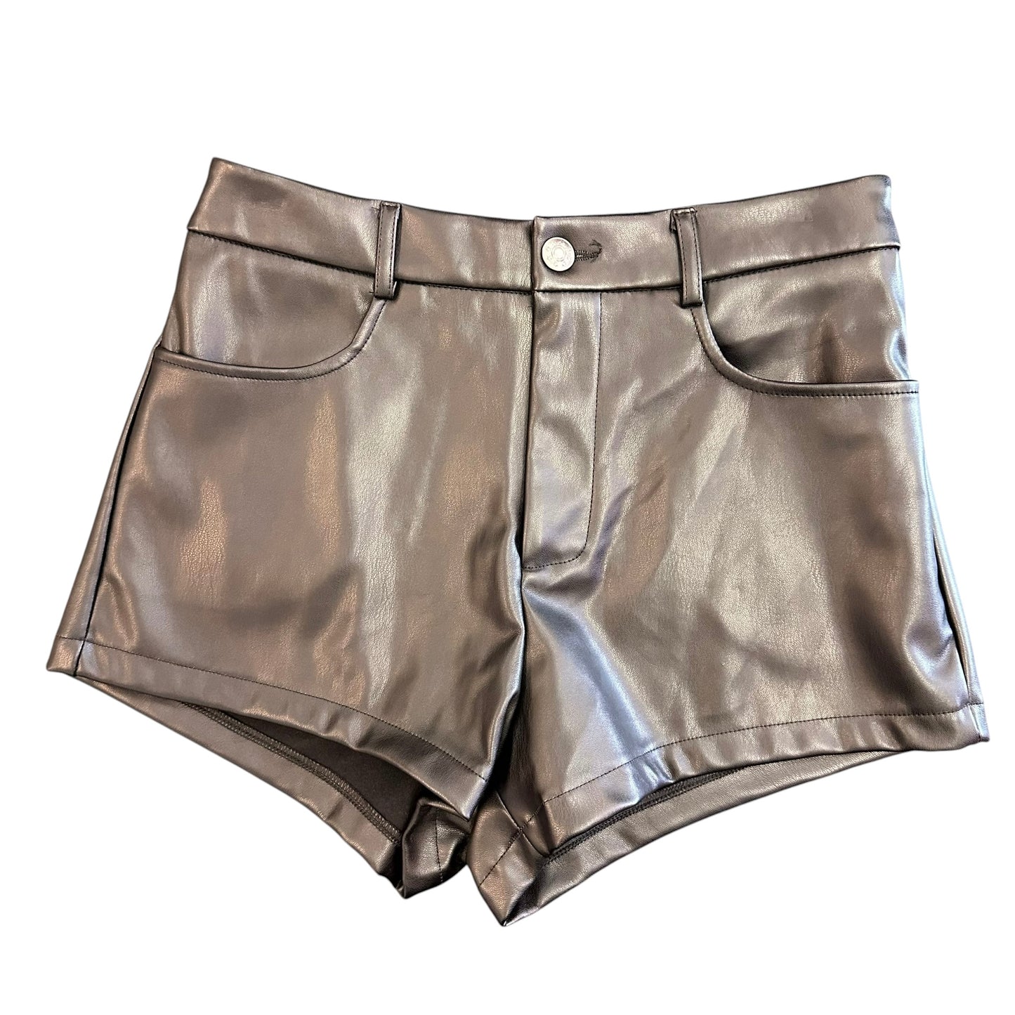 LOVE POEM BLACK FAUX LEATHER SHORTS 238 MEDIUM/4