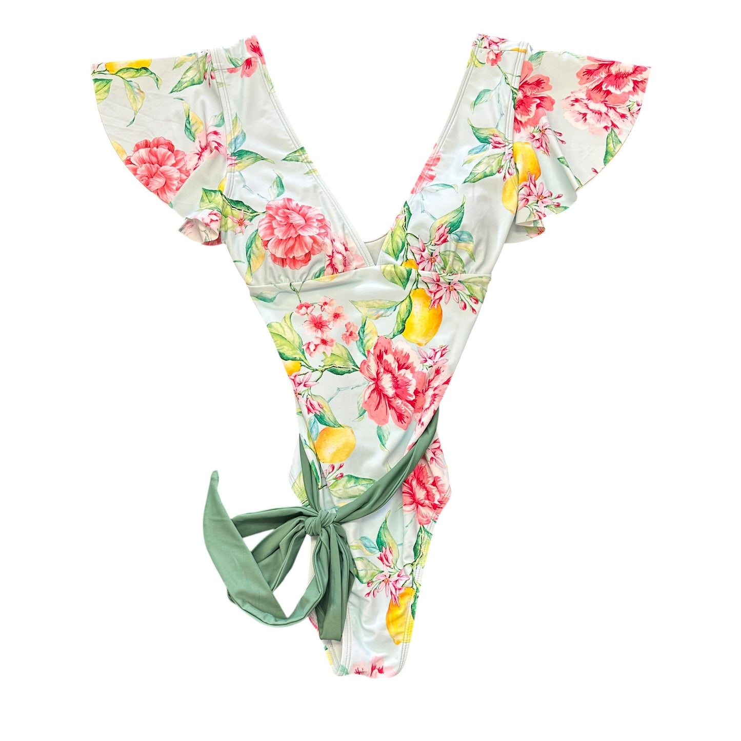 LIGHT BLUE FLORAL ONE PC SWIMSUIT NWOT 100 MEDIUM