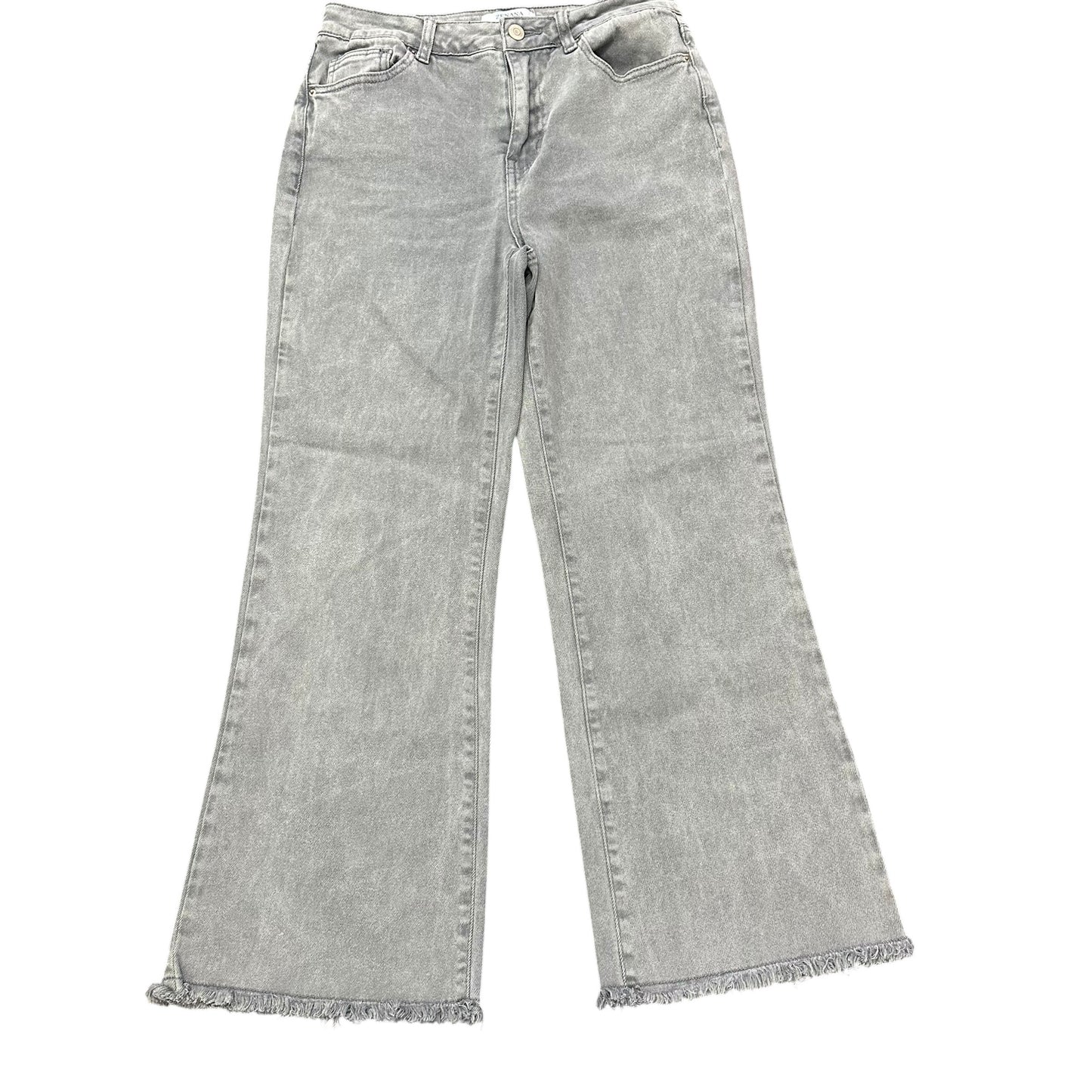 ZENANA GRAY DENIM JEANS HIGH RISE WIDE LEGS 100 SMALL