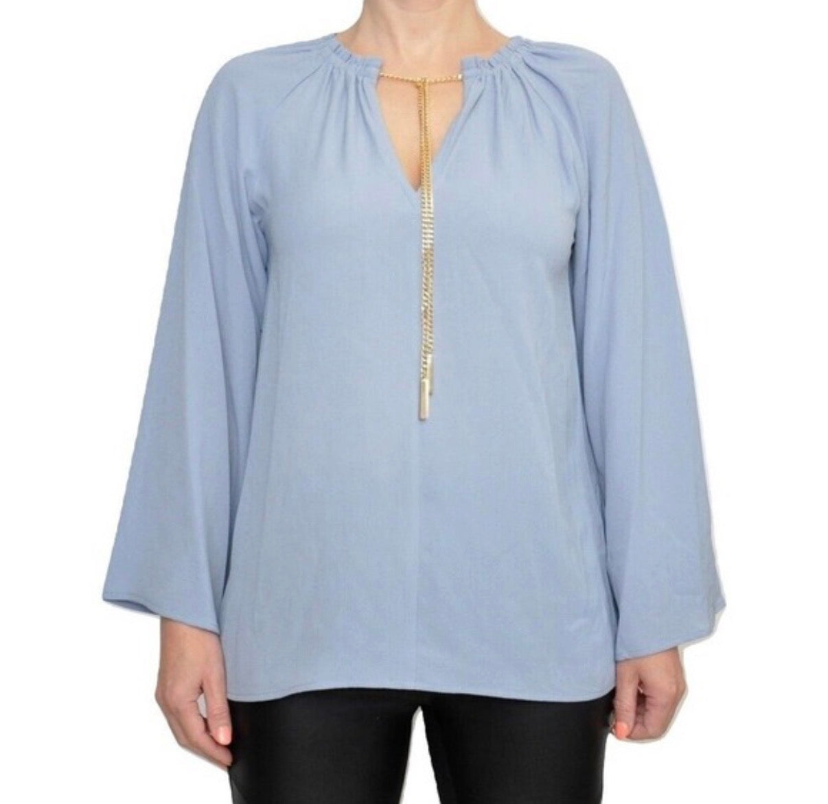 MICHAEL KORS LIGHT BLUE BLOUSE 100 MEDIUM