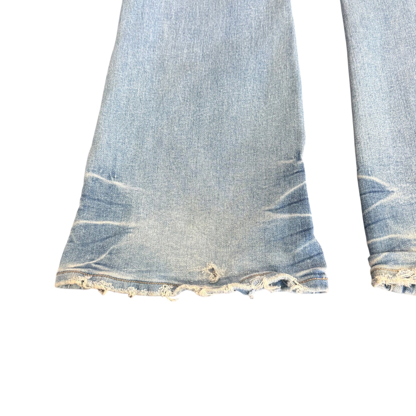 VEREVET DENIM BLUE JEANS FLARES DISTRESSED 100 SZ 10/30