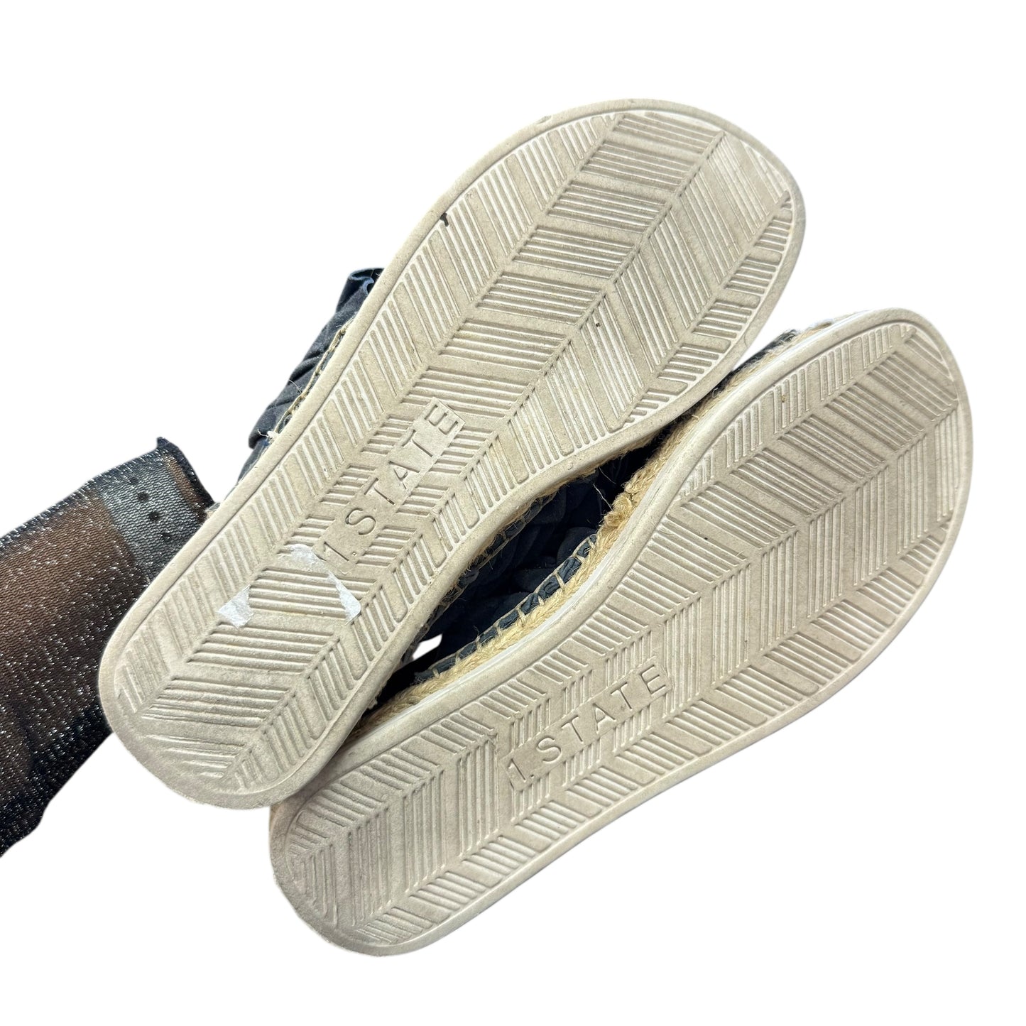 1.STATE SALYN RUFFLE SUEDE ESPADRILLE SLIDE SANDALS NAVY SZ 8.5