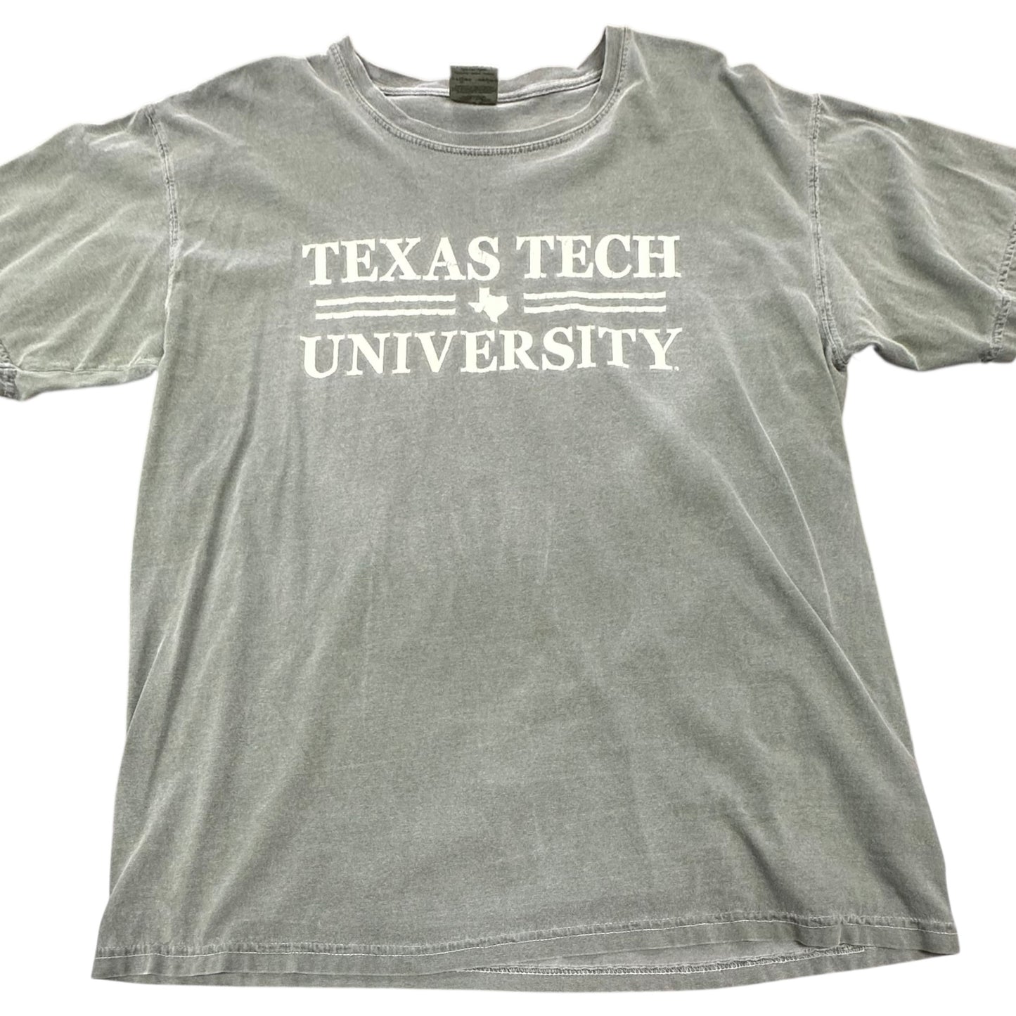 COMFORT COLORS GREEN TEXAS TECH TSHIRT 100 LARGE *CRACKING