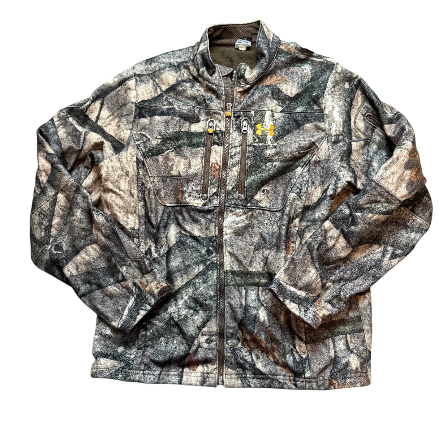 UNDER ARMOUR UNISEX MOSSY OAK CAMOUFLAGE FULL ZIP JACKET LARGE
