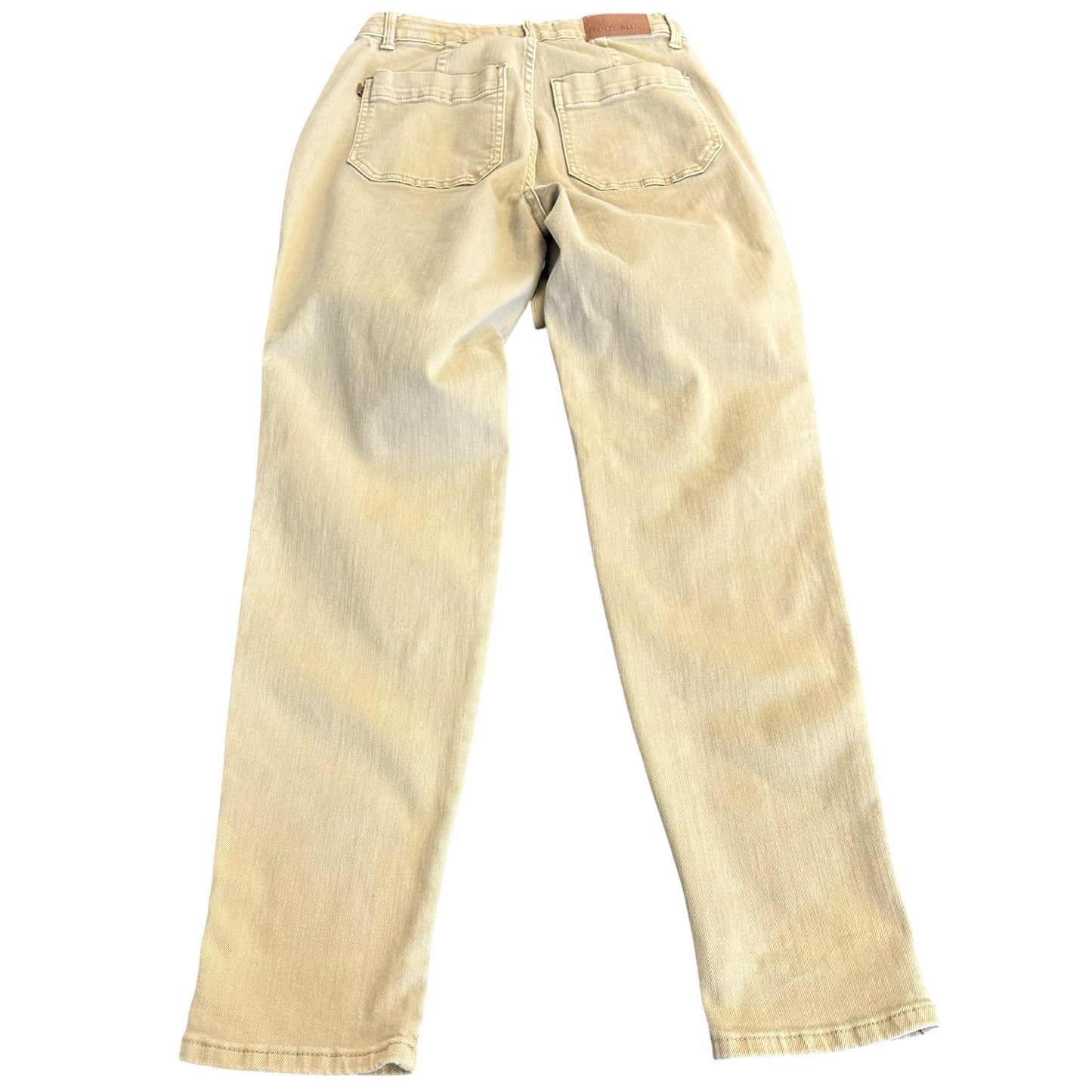 JUDY BLUE TAN KHAKI DENIM JEANS DRAWSTRING 38 SZ 3/26