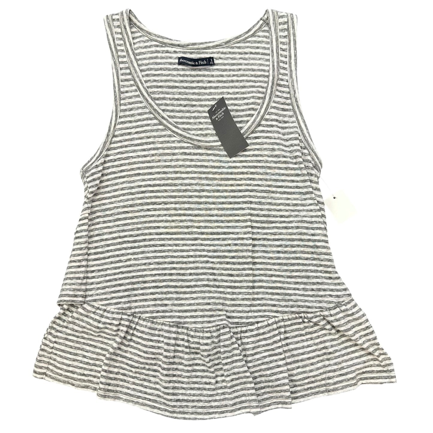 ABERCROMBIE GRAY WHITE STRIPED BABYDOLL TANK TOP NWT 27 SMALL
