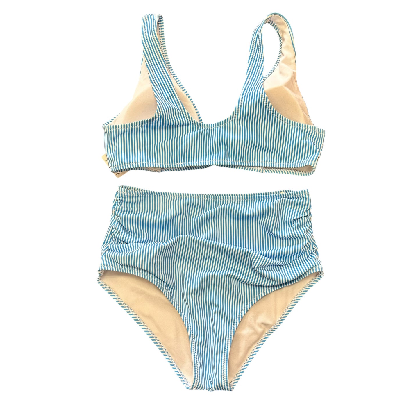 SHEIN BLUE WHITE STRIPED BIKINI 100 LARGE