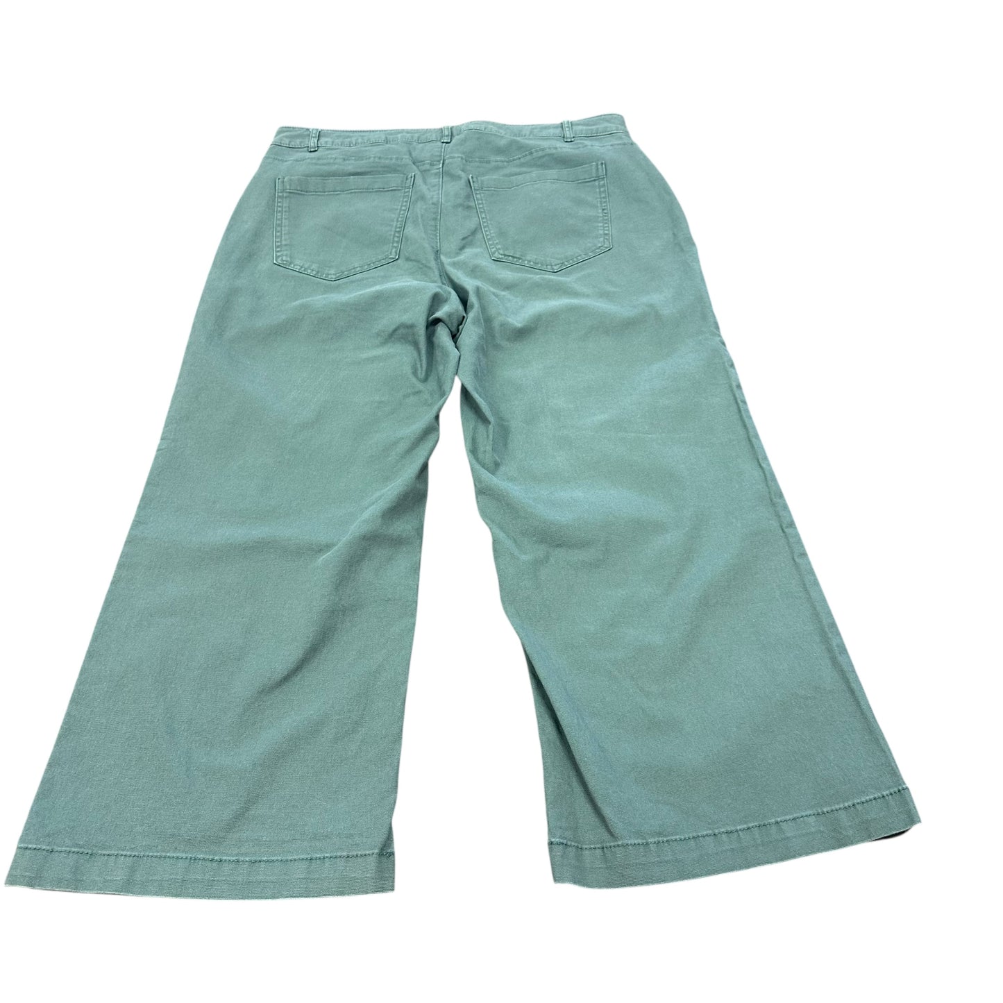OLD NAVY EXTRA HIGH RISE WIDE LEG GREEN PANTS 36 SIZE 14 PETITE