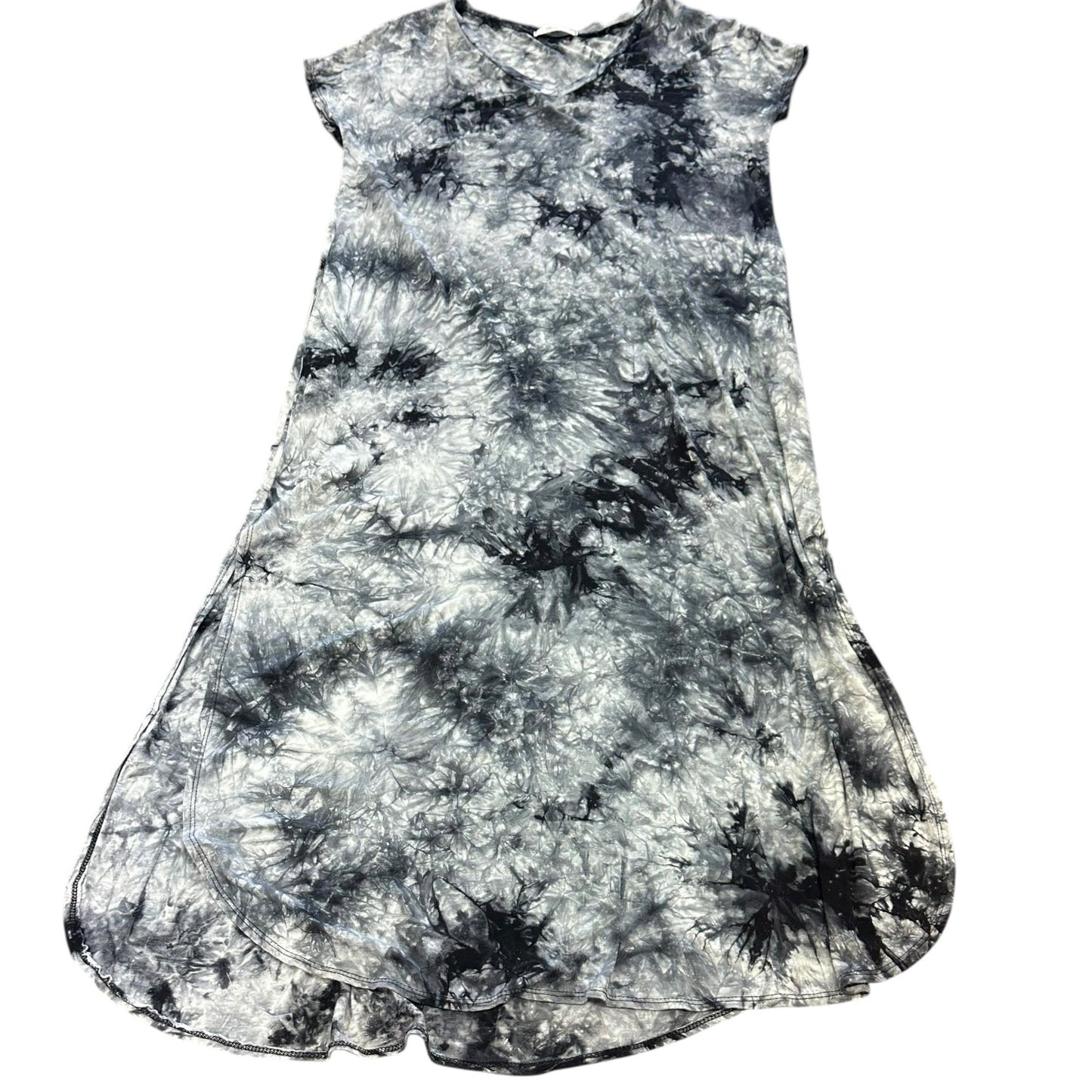 VEVERET BLACK WHITE TIE DIE MAXI DRESS 234 LARGE